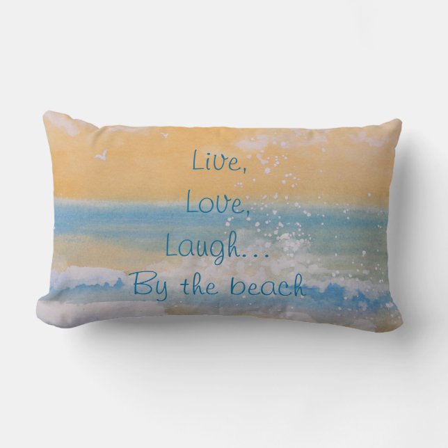 Kissen-Live, Liebe, Lachen… durch den Strand…. Lendenkissen (Vorderseite)