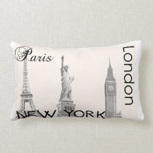 Kissen Londons, Paris, New York