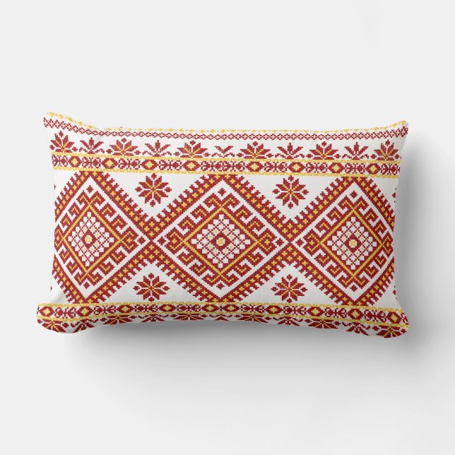 Kissen-lumbaler ukrainischer Querstich Lendenkissen (Vorderseite)
