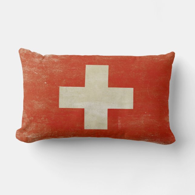 Kissen mit beunruhigter die Schweiz-Flagge (Vorderseite)