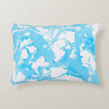 Kissen mit cyan-blauer Marmorbeschaffenheit