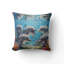 Kissen mit Delfinen.