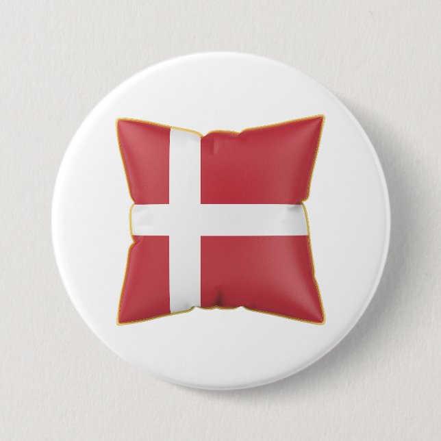 Kissen mit der Flagge Dänemarks Button (Vorderseite)