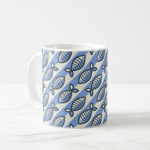 Kissen mit einem kalten Retrofisch Kaffeetasse