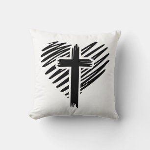 Kissen mit Herz und Kreuz