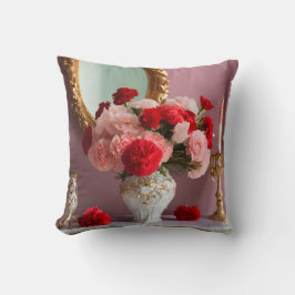 Kissen mit Hübschen roten und rosa Blume