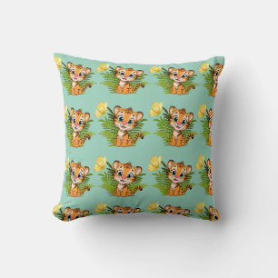 Kissen mit Kleinem Tiger & Schmetterling