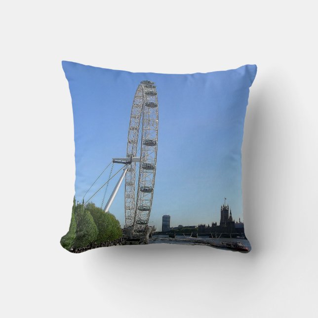 Kissen mit London Eye Ferris Wheel (Vorderseite)