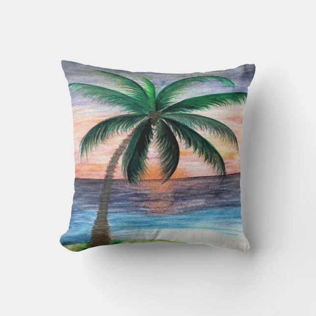 Kissen mit Palmenblättern (Vorderseite)