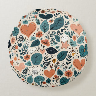 Kissen mit pastellfarbener floraler und geometrisc