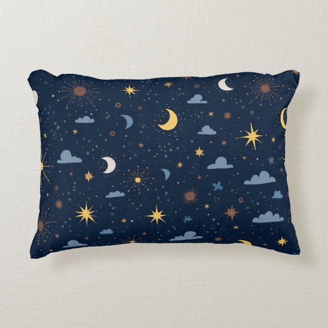 Kissen mit Sternmuster und Mond (Vorderseite)