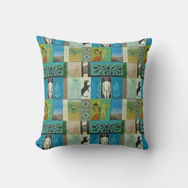 Kissen mit zwei Malereien (Vorderseite)