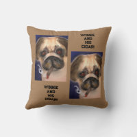 Kissen Mops mit Cigar werfen! Funny!