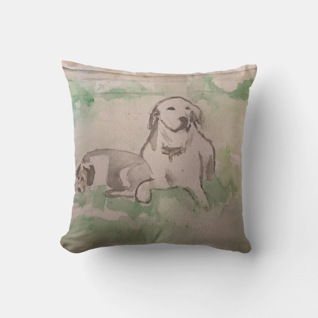 Kissen, Retriever und Hündchen Kissen (Vorderseite)