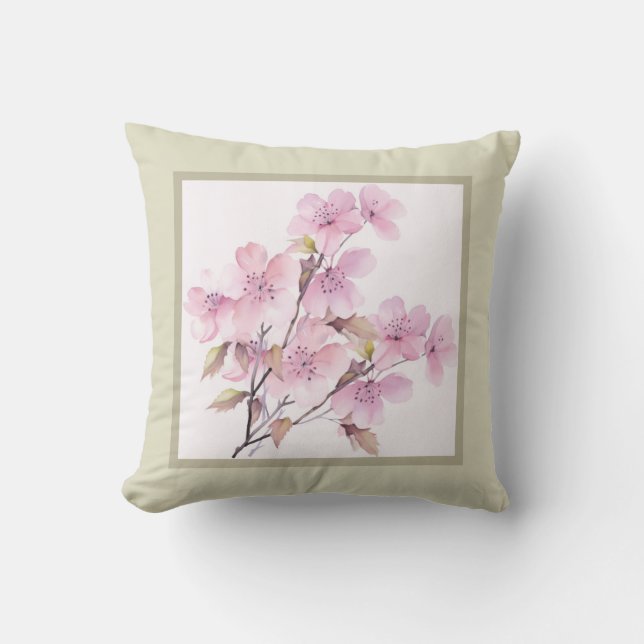 Kissen - romantische Blüte, Blume, Kirschblüte (Vorderseite)