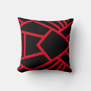 Kissen schwarz & rot modern abstrakter geometrisch