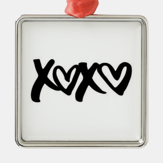 ***KISSEN UND HUGS*** CHRISTMAS-LIEBE ORNAMENT AUS METALL (Vorne)