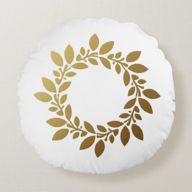 Kissen und Pouf mit Golden Leaf (Vorderseite)