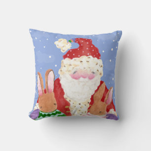 Kissen von Santa und Kaninchen