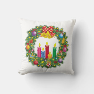 Kissen/Weihnachtskranz mit Kerzen Kissen