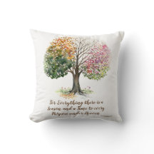 KISSEN-WEISS 4 JAHRESZEIT-BAUM-BIBEL-VERS-AQUARELL