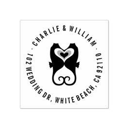 Kissende Seepferde Liebe Beach Hochzeitkautschuk B Gummistempel