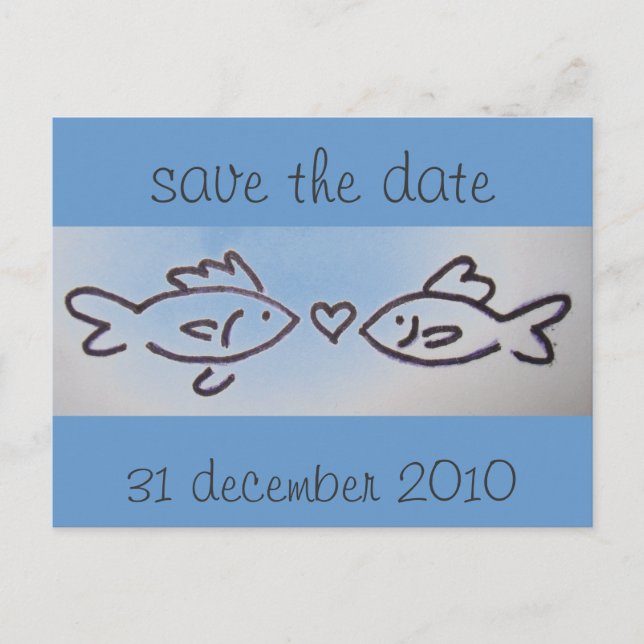Kissenfisch Foto, Save the Date, 31 Dezember 2010 Ankündigungspostkarte (Vorderseite)