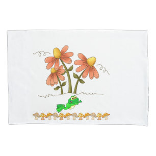 Kissengehäuse Weißer Froschfrosch Pilz Floral Kissenbezug