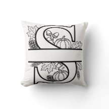 Kissenhülle mit Monogramm S Herbst