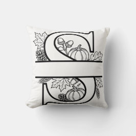 Kissenhülle mit Monogramm S Herbst Kissen