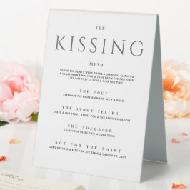 Kissenmenü Schwarz-Weiß-Hochzeitsempfang Tischaufsteller