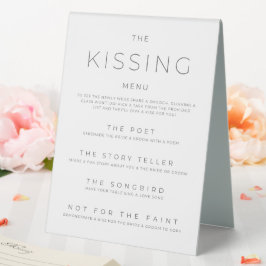 Kissenmenü Schwarz-Weiß-Hochzeitsempfang Tischaufsteller