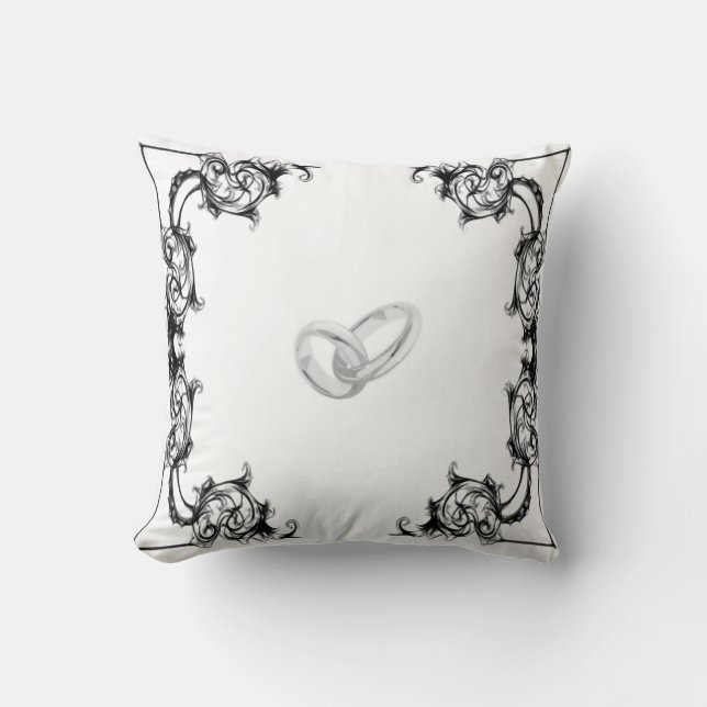 Kissenringträger VINTAGES BLUMENschwarzweiss Kissen (Vorderseite)