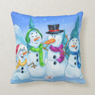 Kissenschnee-Familien-Schneemänner Kissen