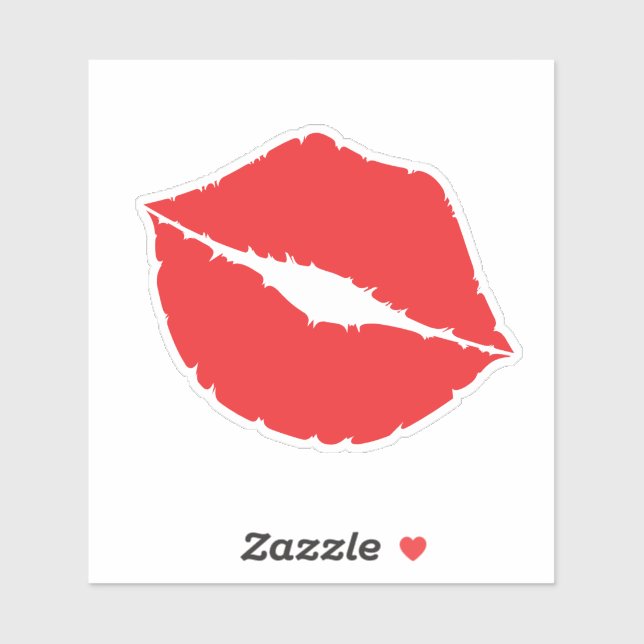 Kisses Big Red Lips Aufkleber (Blatt)