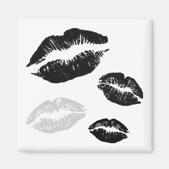 Kisses-Blackwhitegrey Magnet (Vorne)