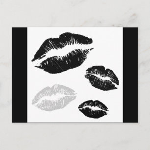 Kisses-Blackwhitegrey Postkarte