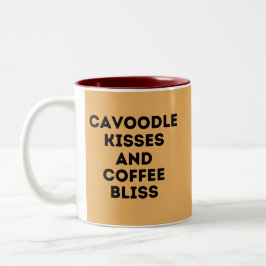 Kisses Coffee Bliss Dog Lover Pet-Themed Design Zweifarbige Tasse