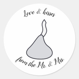 Kisses Gastgeschenk Hochzeit Runder Aufkleber