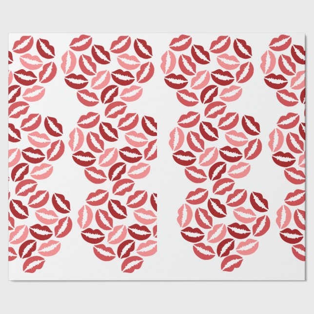 Kisses Glossy Wrapping Paper Geschenkpapier (Saum)