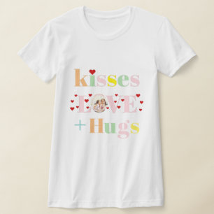 Kisses, Liebe, Schläger Typografie Foto Valentinst T-Shirt