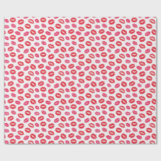 Kisses Lips Sassy Pink and Red Geschenkpapier