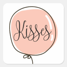 Kisses. Niedlicher Rosa-Rosa-Ballon für Valentinst