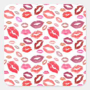 Kisses Quadratischer Aufkleber