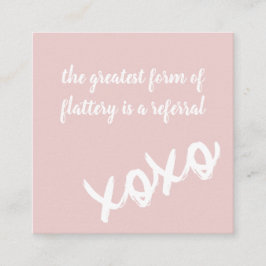 Kisses XOXO Neutral Colors Referenzkarte Quadratische Visitenkarte