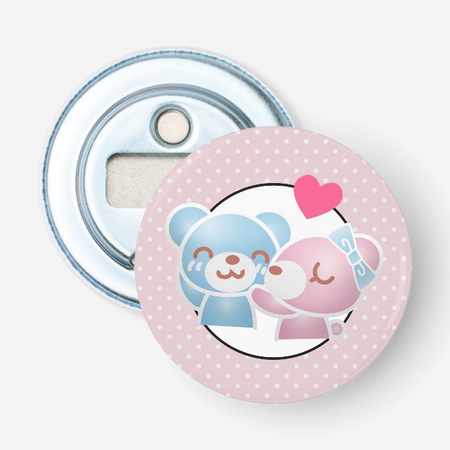 Kissing Bears Niedlich und Kawaii Flaschenöffner (Vorderseite)