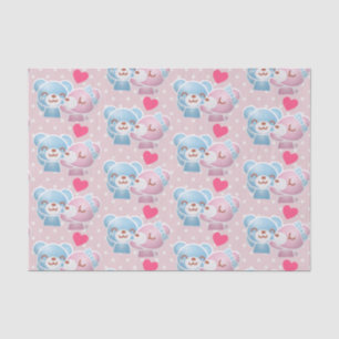 Kissing Bears Niedlich und Kawaii Seidenpapier