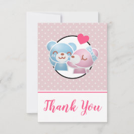 Kissing Bears Niedlich und Kawaii Vielen Dank Dankeskarte