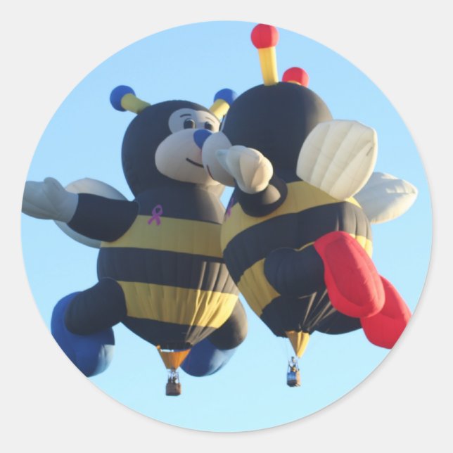 Kissing Bees Hot Air Ballon Sticker (Vorderseite)