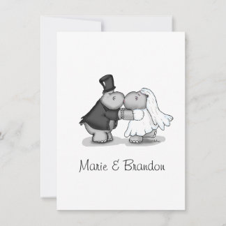 Kissing Bride & Groom Hippos personalisieren